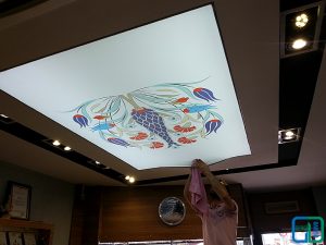 Desenli Gergi Tavan Modelleri