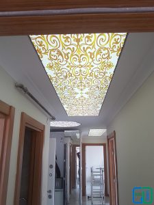 Desenli Koridor Gergi Tavan Modelleri